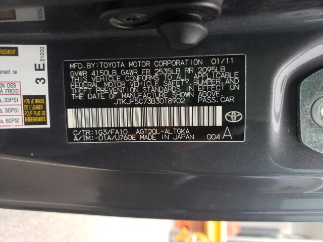 2011 TOYOTA SCION TC JTKJF5C73B3018902