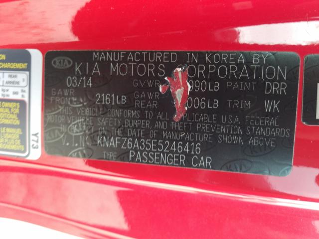 2014 KIA FORTE SX KNAFZ6A35E5246416