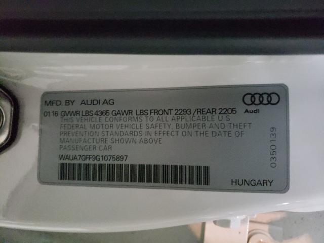 2016 AUDI A3 PREMIUM WAUA7GFF9G1075897