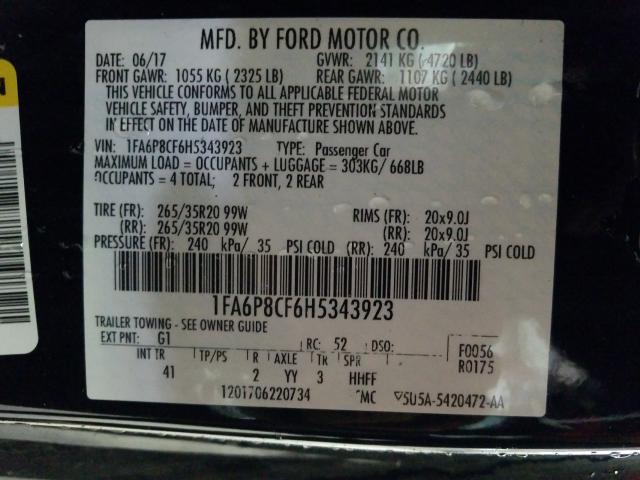 2017 FORD MUSTANG GT 1FA6P8CF6H5343923