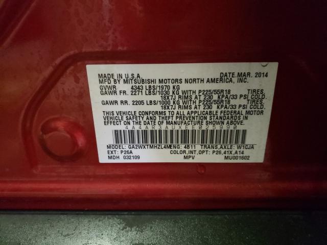 2014 MITSUBISHI OUTLANDER 4A4AR3AUXEE025990
