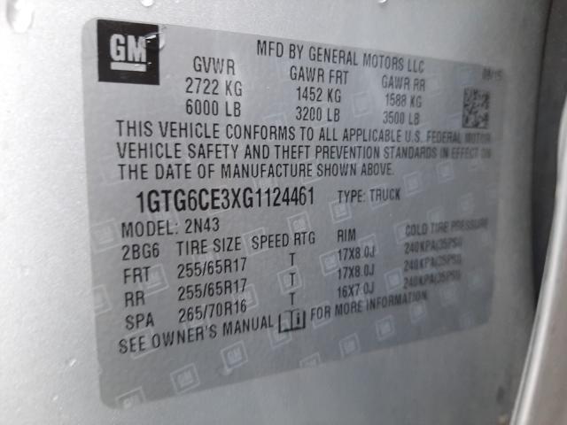 2016 GMC CANYON SLE 1GTG6CE3XG1124461