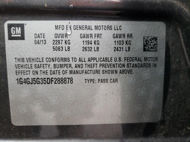 2013 BUICK LACROSSE T 1G4GJ5G35DF288878