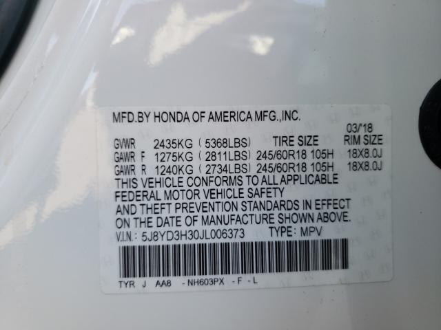 2018 ACURA MDX 5J8YD3H30JL006373