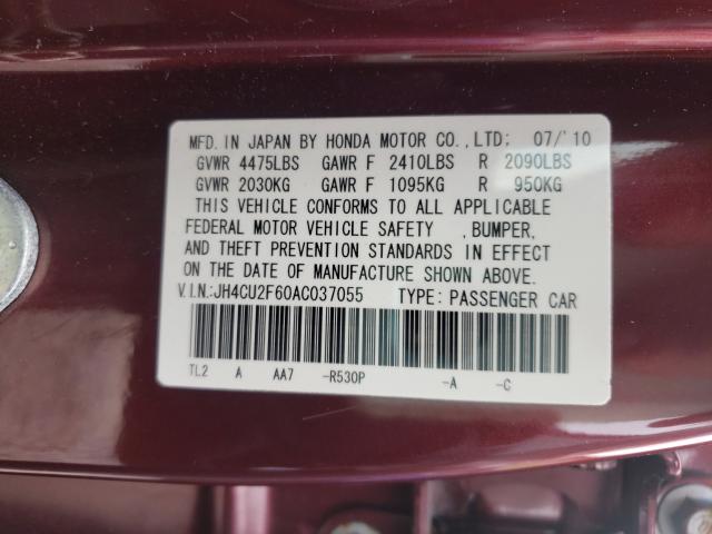 2010 ACURA TSX JH4CU2F60AC037055