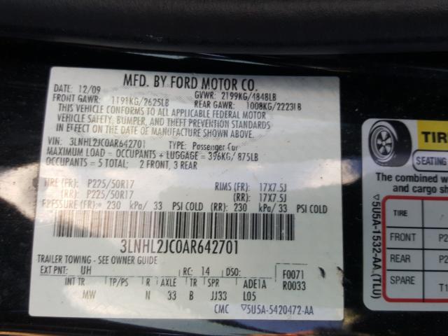 2010 LINCOLN MKZ 3LNHL2JC0AR642701