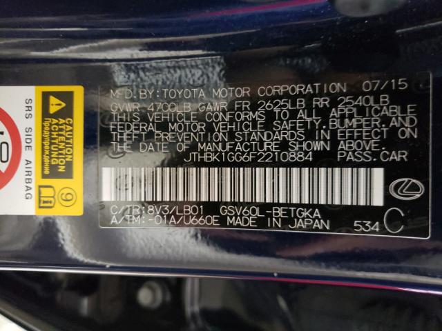 2015 LEXUS ES 350 JTHBK1GG6F2210884