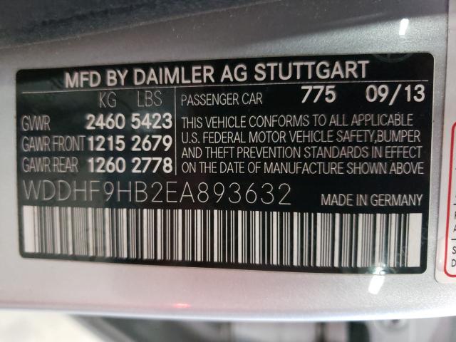 2014 MERCEDES-BENZ E 250 BLUE WDDHF9HB2EA893632