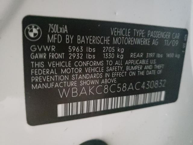 2010 BMW 750 LI XDR WBAKC8C58AC430832