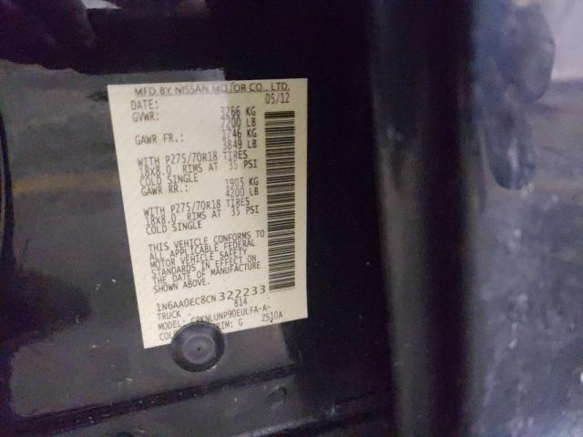 2012 NISSAN TITAN S 1N6AA0EC8CN322233