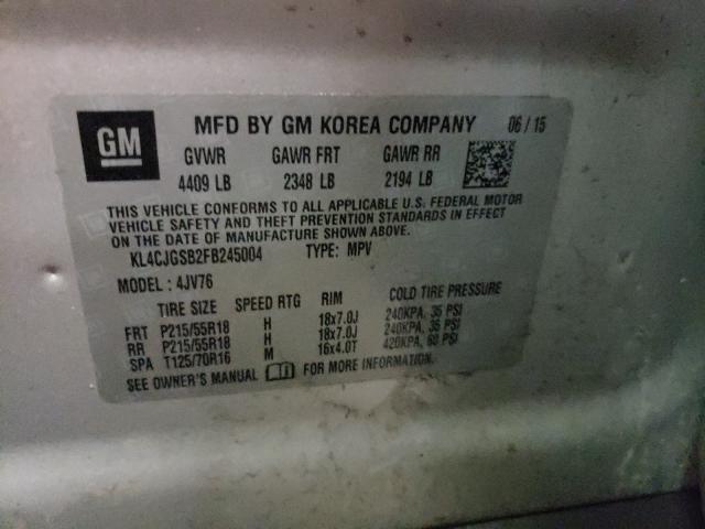 2015 BUICK ENCORE KL4CJGSB2FB245004