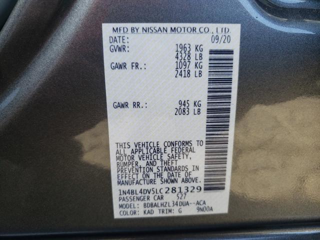 2020 NISSAN ALTIMA SV - 1N4BL4DV5LC281329