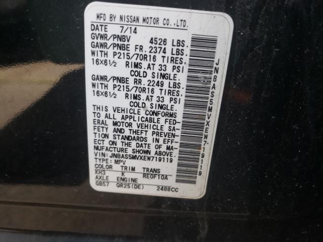 2014 NISSAN ROGUE SELE JN8AS5MVXEW719119