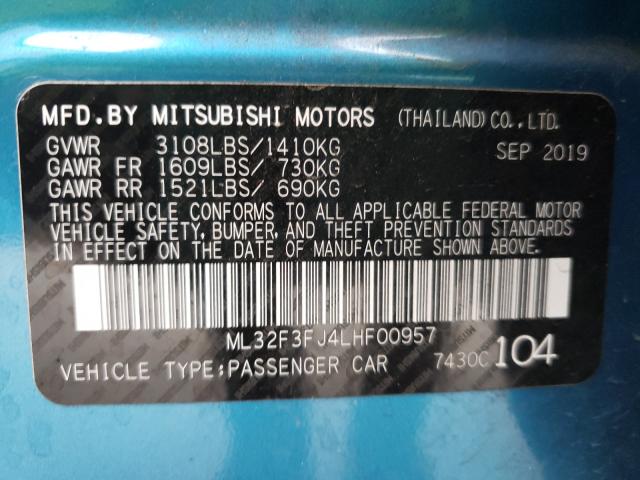 2020 MITSUBISHI MIRAGE G4 ML32F3FJ4LHF00957