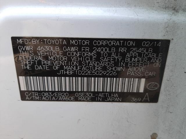 2014 LEXUS IS 250 JTHBF1D22E5029226
