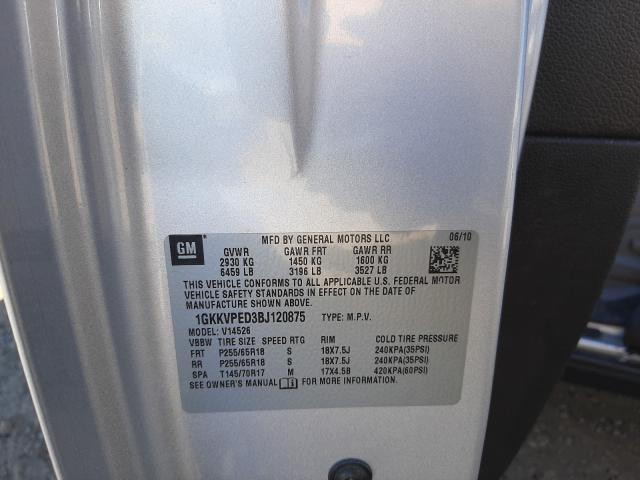 2011 GMC ACADIA SLE 1GKKVPED3BJ120875