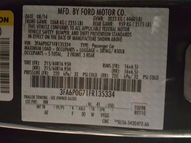 2015 FORD FUSION S 3FA6P0G71FR135334