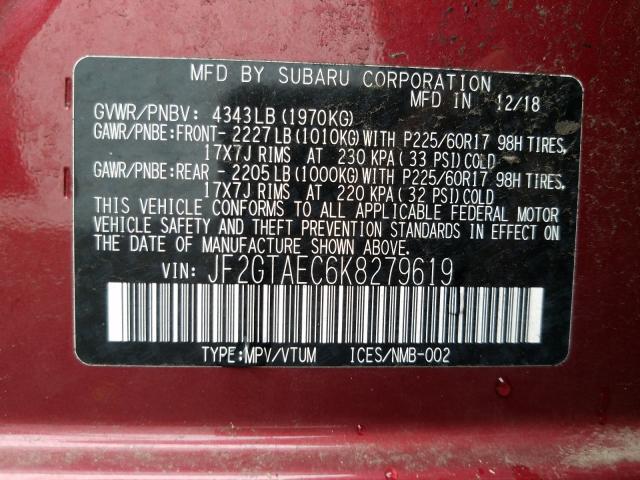 2019 SUBARU CROSSTREK JF2GTAEC6K8279619