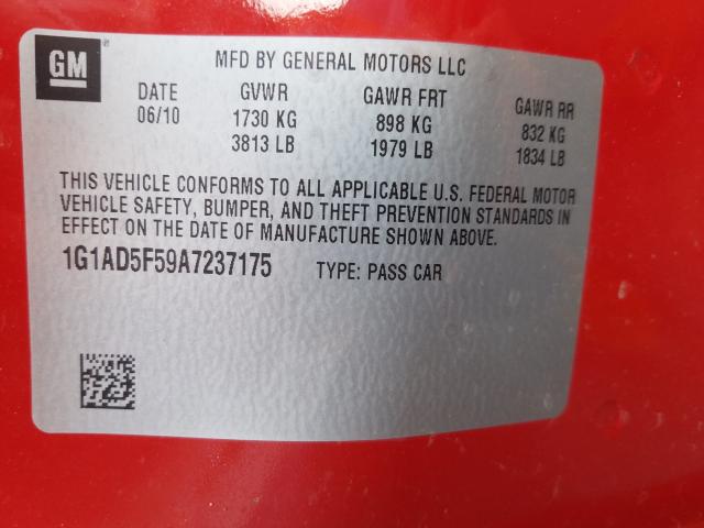 2010 CHEVROLET COBALT 1LT 1G1AD5F59A7237175