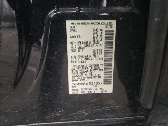 2010 NISSAN XTERRA OFF 5N1AN0NW3AC514357