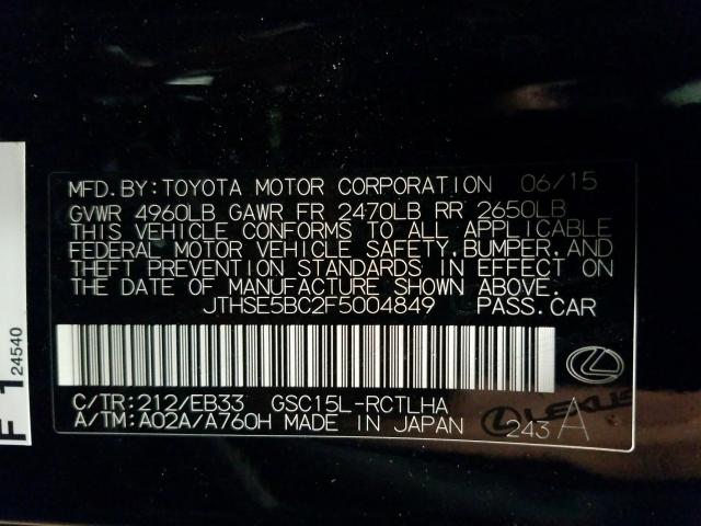2015 LEXUS RC 350 JTHSE5BC2F5004849