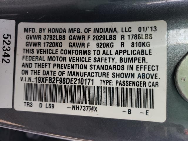 2013 HONDA CIVIC EXL 19XFB2F98DE210171