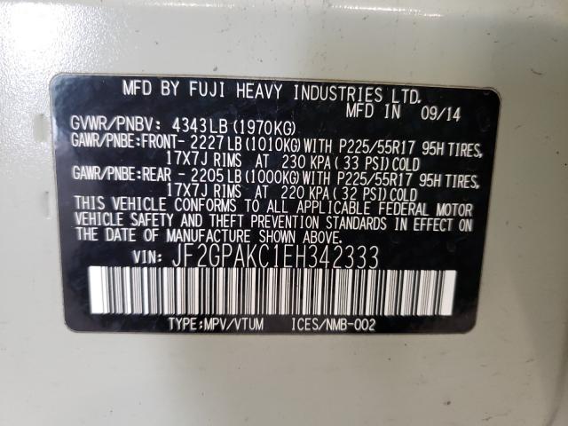 2014 SUBARU XV CROSSTR JF2GPAKC1EH342333