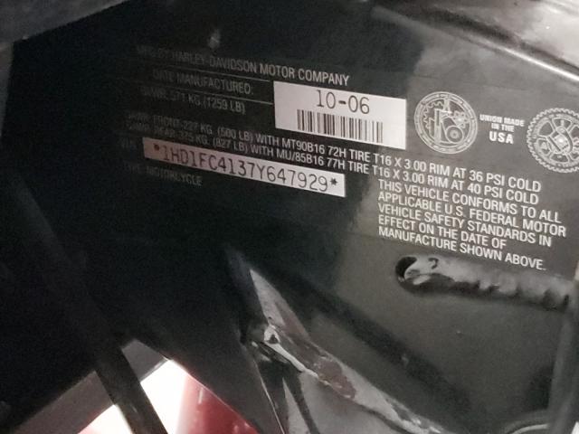 2007 HARLEY-DAVIDSON FLHTCUI 1HD1FC4137Y647929