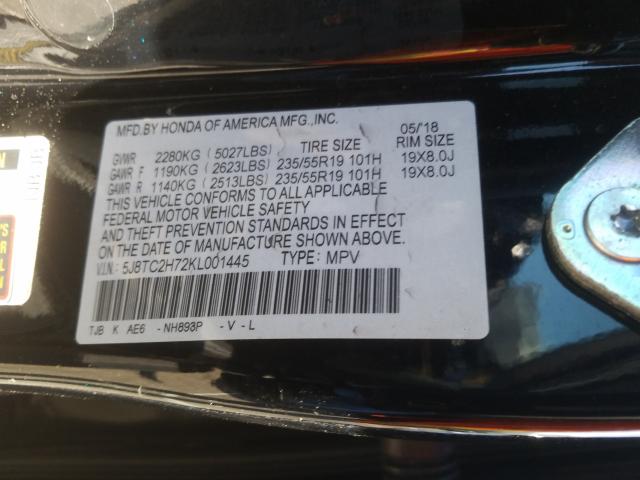 2019 ACURA RDX ADVANC 5J8TC2H72KL001445