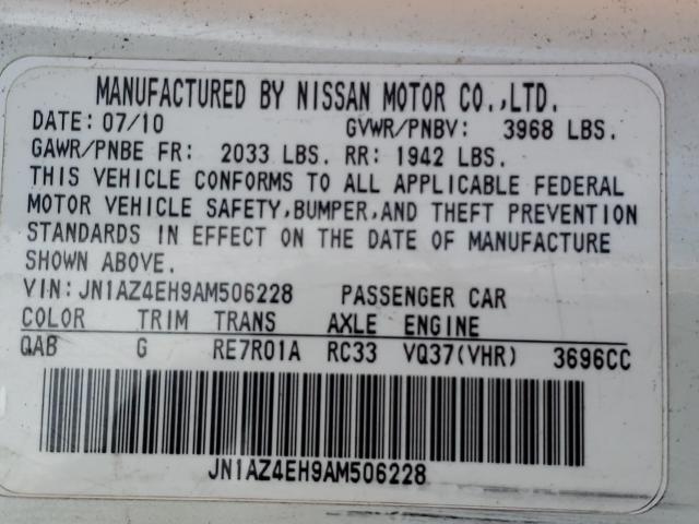 2010 NISSAN 370Z JN1AZ4EH9AM506228