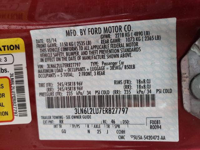 2014 LINCOLN MKZ HYBRID 3LN6L2LU7ER827797