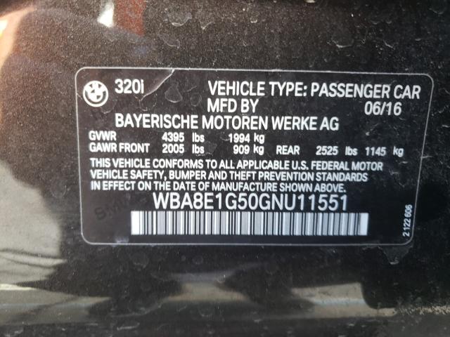 2016 BMW 320 I WBA8E1G50GNU11551