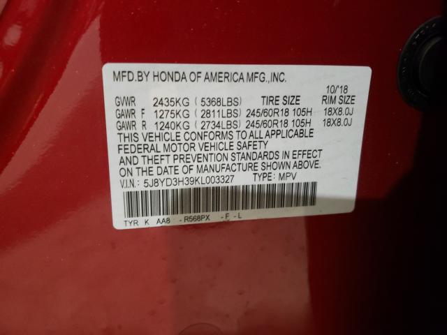 2019 ACURA MDX 5J8YD3H39KL003327