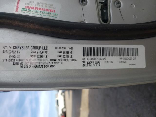 2010 DODGE CALIBER UP 1B3CB9HB9AD592379
