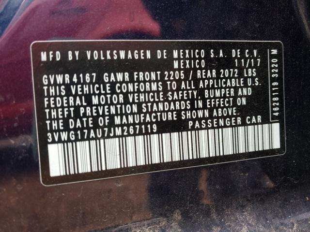 2018 VOLKSWAGEN GOLF S 3VWG17AU7JM267119