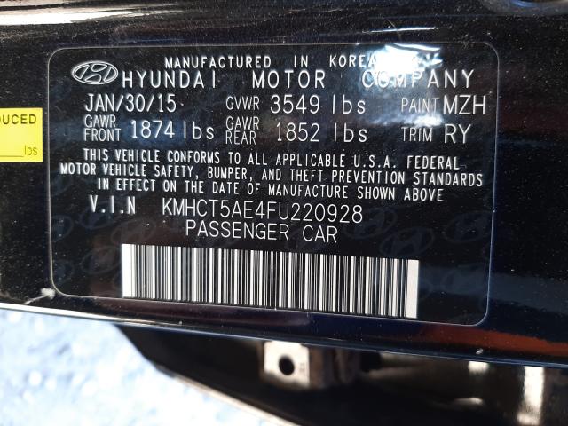 2015 HYUNDAI ACCENT GS KMHCT5AE4FU220928