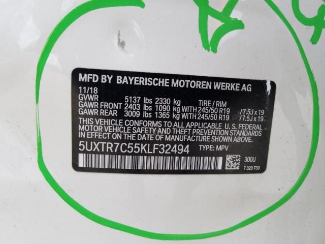 2019 BMW X3 SDRIVE3 5UXTR7C55KLF32494