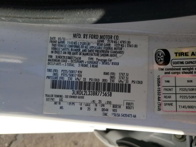 2011 LINCOLN MKZ HYBRID 3LNDL2L33BR775658