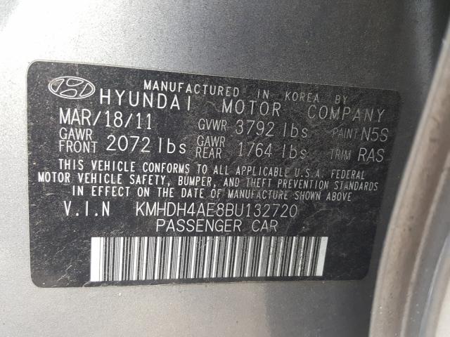 2011 HYUNDAI ELANTRA GL KMHDH4AE8BU132720