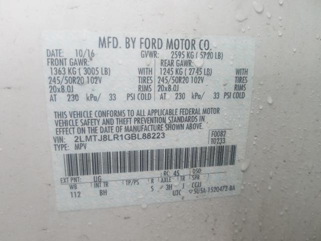 2016 LINCOLN MKX RESERV 2LMTJ8LR1GBL88223