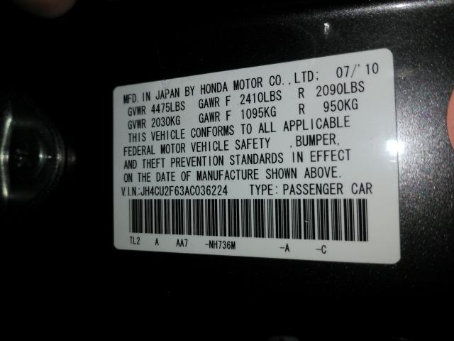 2010 ACURA TSX JH4CU2F63AC036224