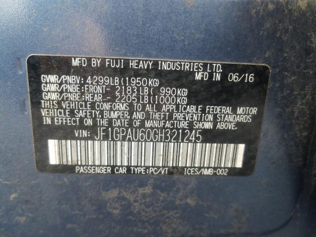2016 SUBARU IMPREZA SP JF1GPAU60GH321245