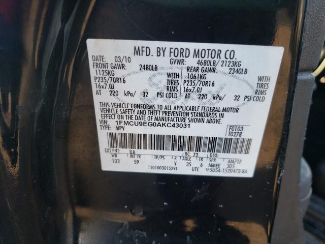 2010 FORD ESCAPE LIM 1FMCU9EG0AKC43031