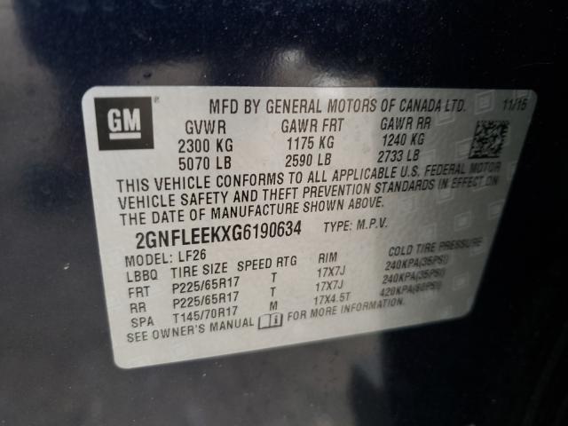 2016 CHEVROLET EQUINOX L 2GNFLEEKXG6190634