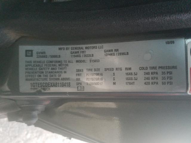 2010 GMC CANYON SLE 1GTESCDEXA8110418