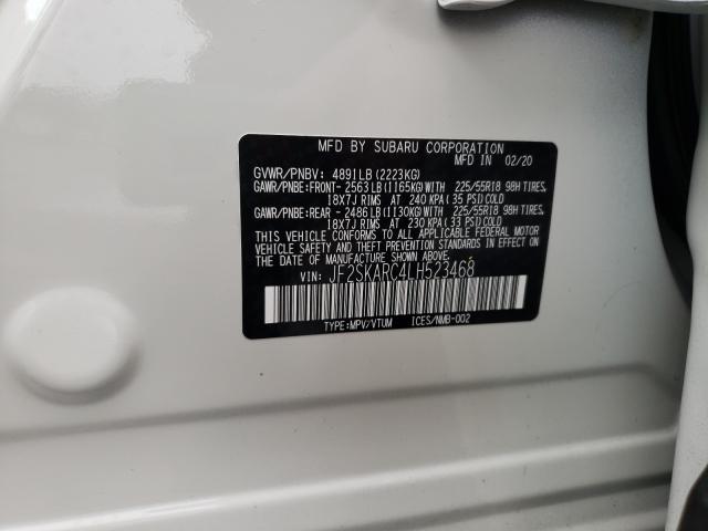 2020 SUBARU FORESTER S JF2SKARC4LH523468