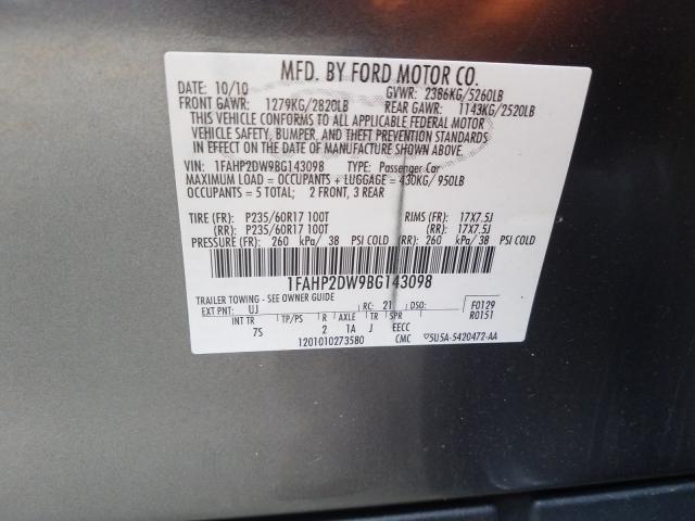 2011 FORD TAURUS SE 1FAHP2DW9BG143098