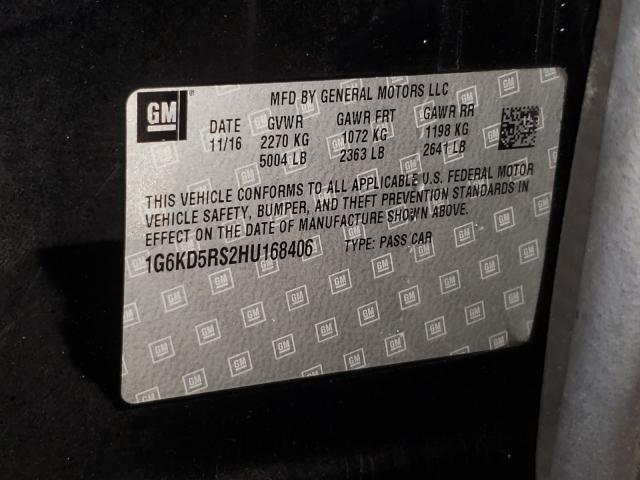 2017 CADILLAC CT6 LUXURY 1G6KD5RS2HU168406