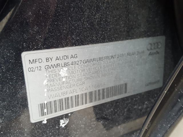 2012 AUDI A4 PREMIUM WAUBFAFL1CA116656