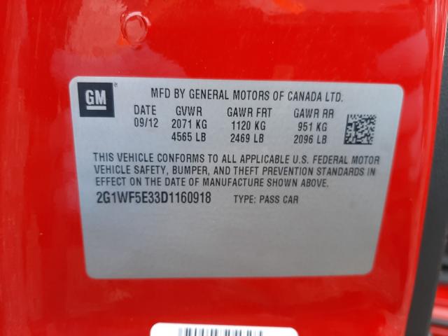 2013 CHEVROLET IMPALA LS 2G1WF5E33D1160918
